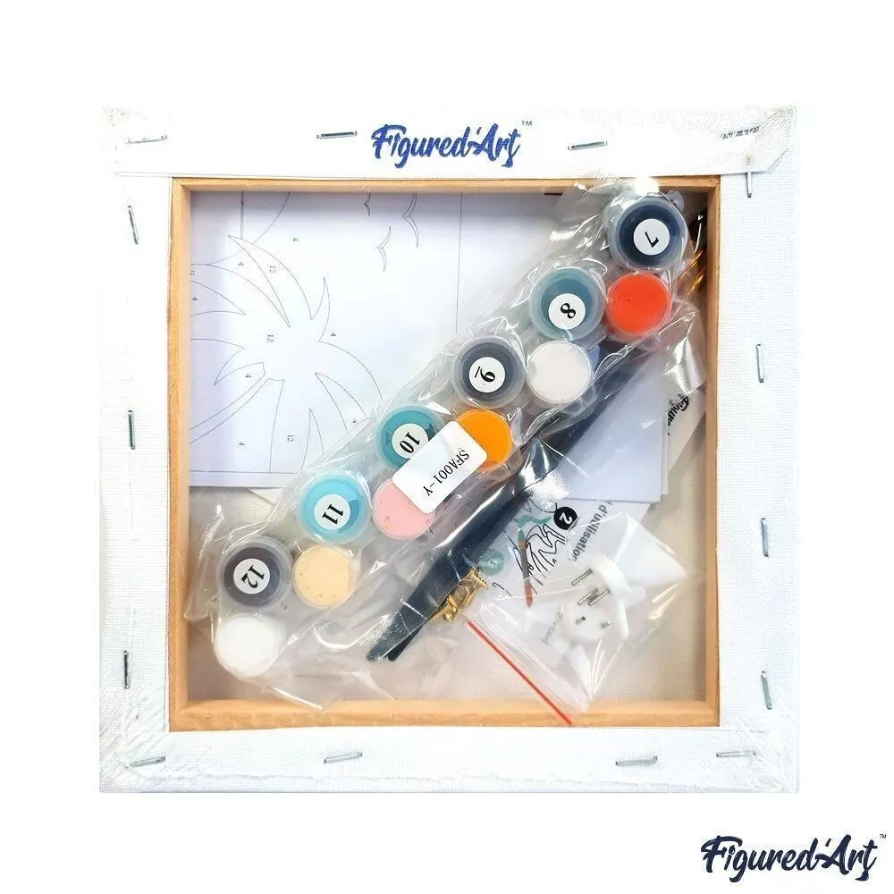 Peinture par numéro - Boule à neige et sapin de Noël (mini)