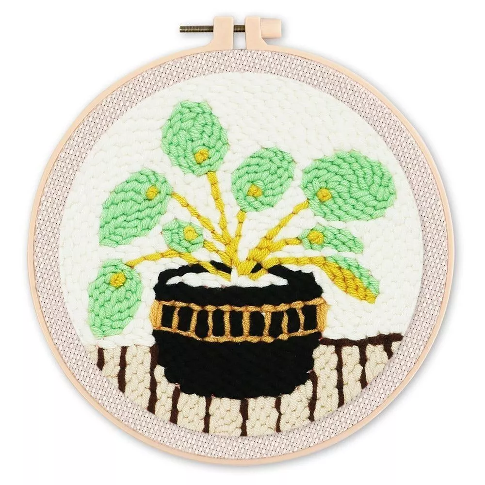 Kit Punch Needle - Plante et pot noir