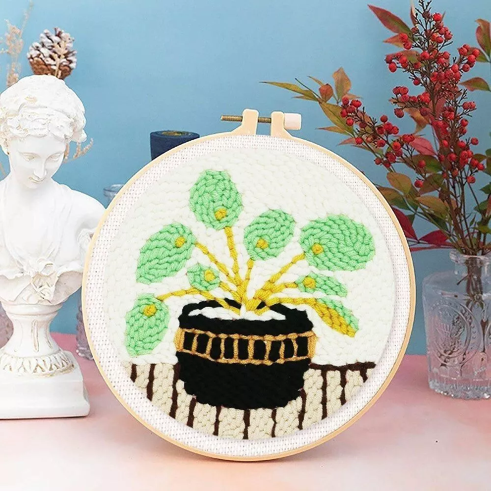 Kit Punch Needle - Plante et pot noir