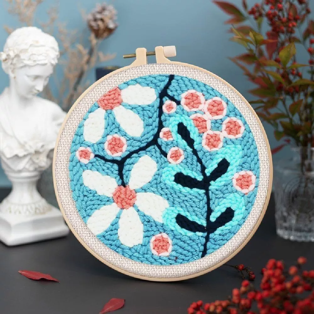 Kit Punch Needle - Explosion de fleurs blanches