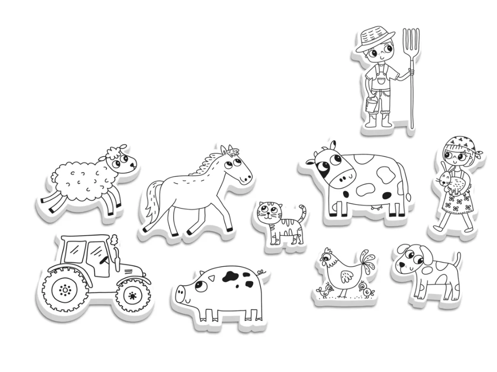 Personnages à tamponner - Ma petite ferme