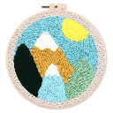 Kit Punch Needle - Montagnes enneigées et soleil