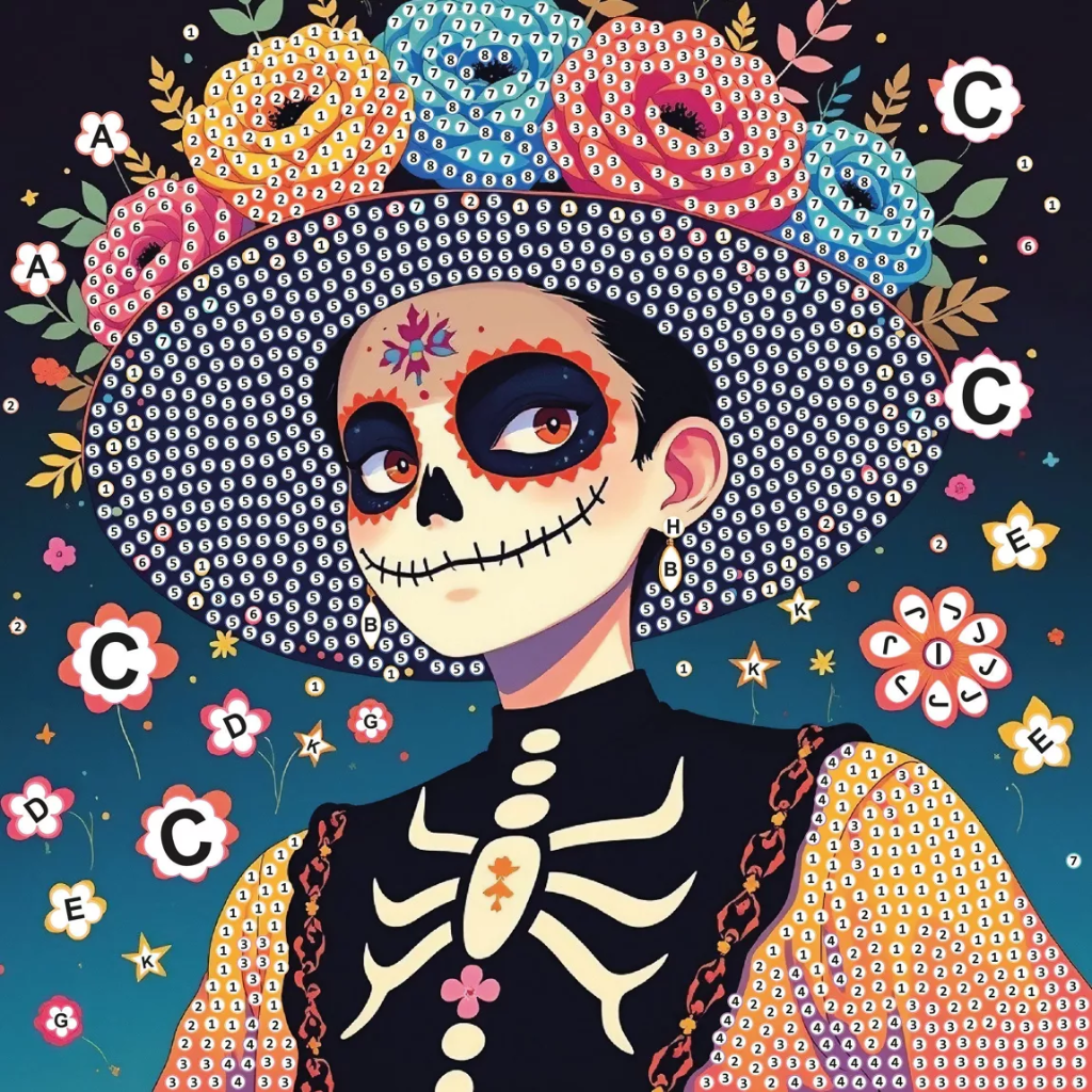 Cartes à strasser - Dia de los muertos