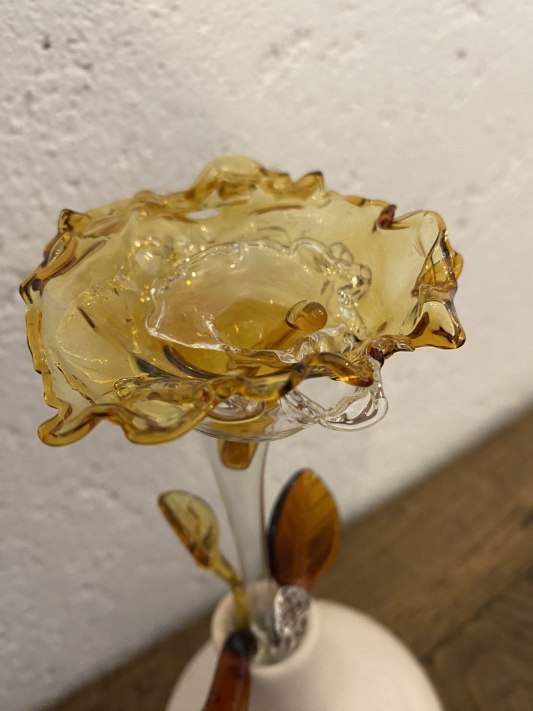 Vase fleurs en verre de Murano 