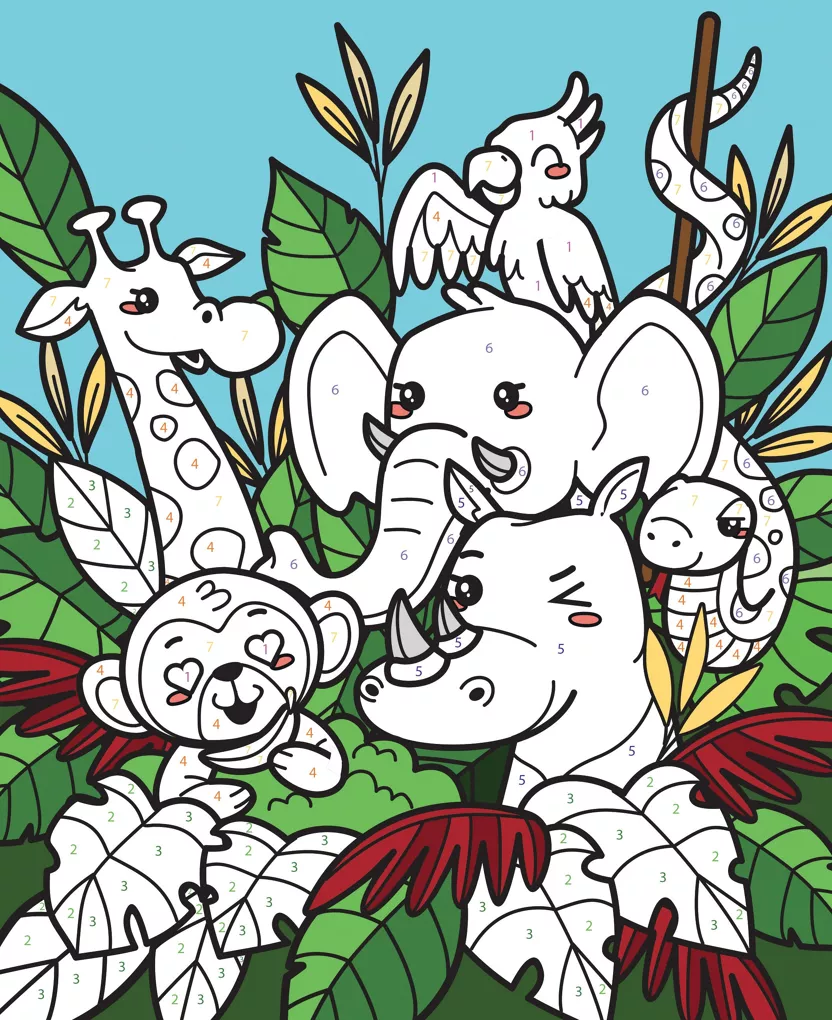 Peinture au numéro - Jungle party