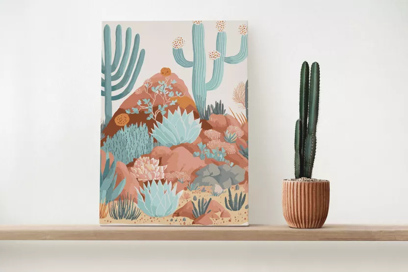 Coffret peinture au numéro - Cactus