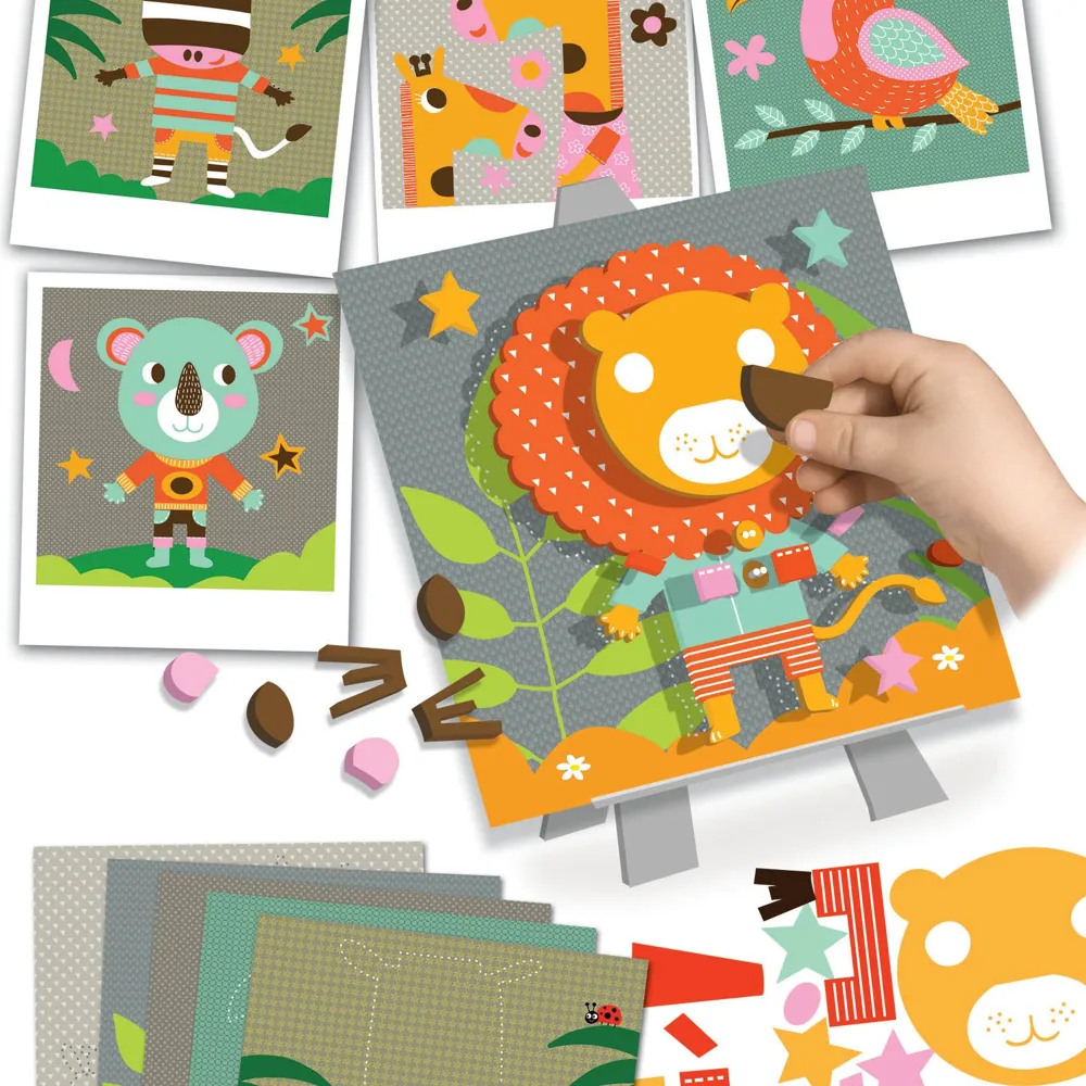 Kit Tableaux faciles - Portraits en relief - Animaux de la savane