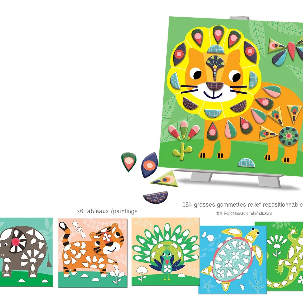 Kit Tableaux faciles - Gommettes repositionnables - Dans ma savane