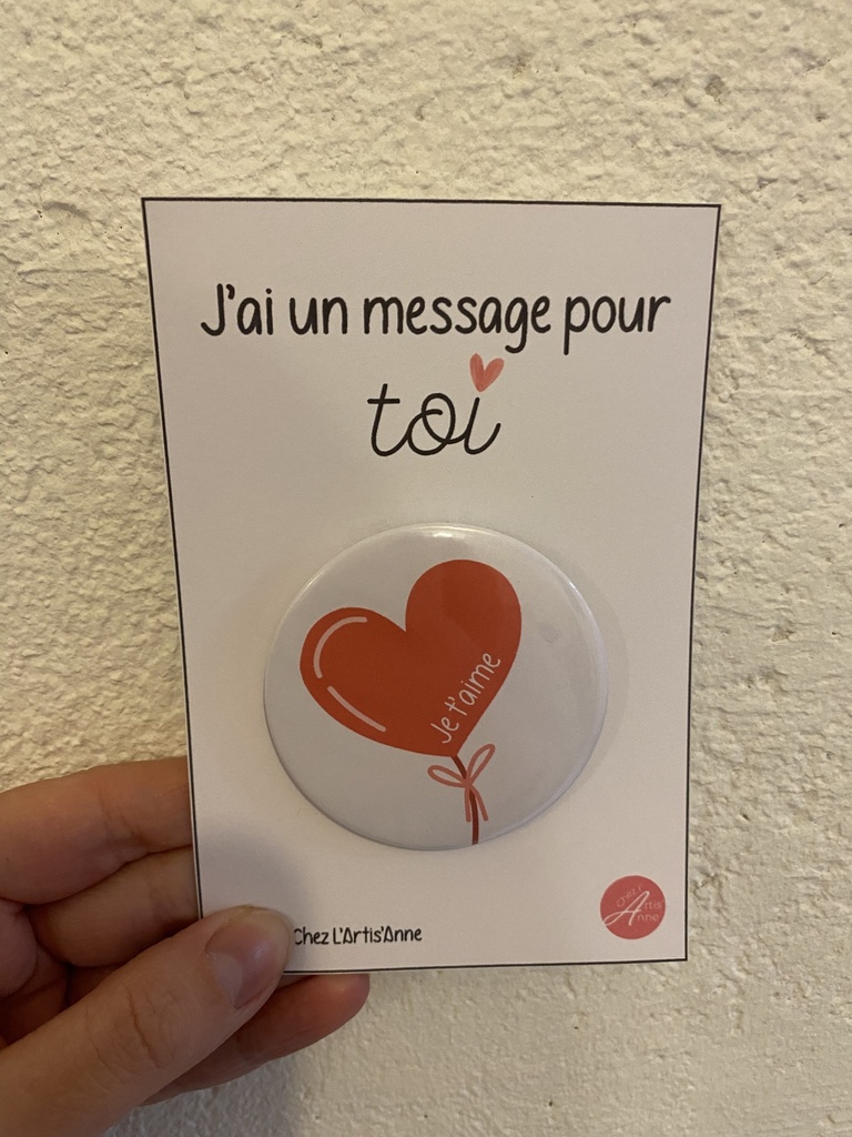 Badge - Je t'aime (ballon)