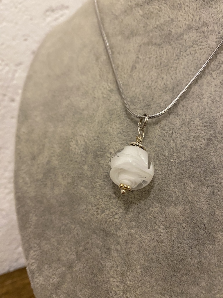Collier boule - Blanc