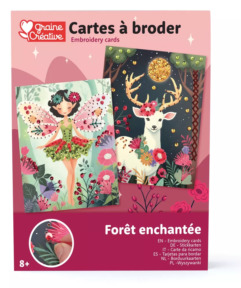 Cartes à broder - Forêt enchantée