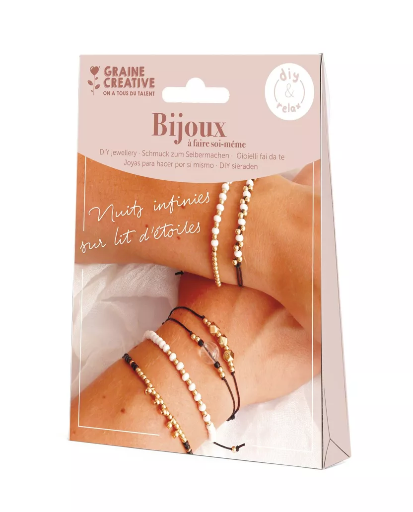 Kit bijoux - Nuits infinies sur lit d'étoiles (Or et noir)