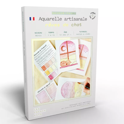 Kit Aquarelle - Rêve de chat