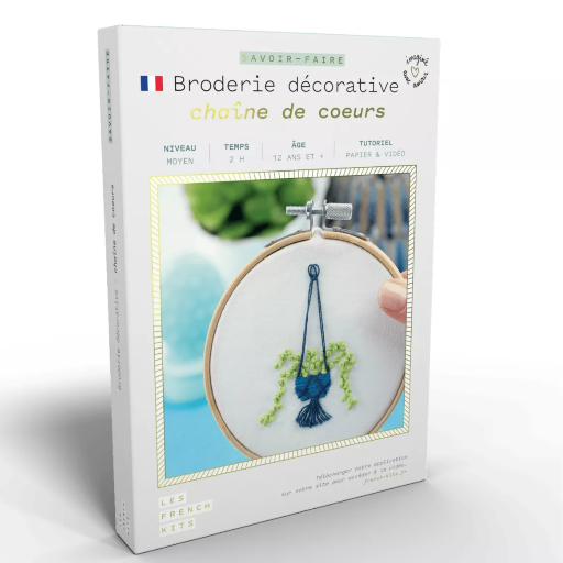 Kit Broderie - Chaine de coeurs