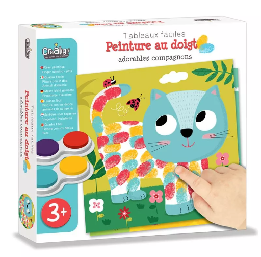 Kit Tableaux faciles - Peinture au doigt - Adorables compagnons