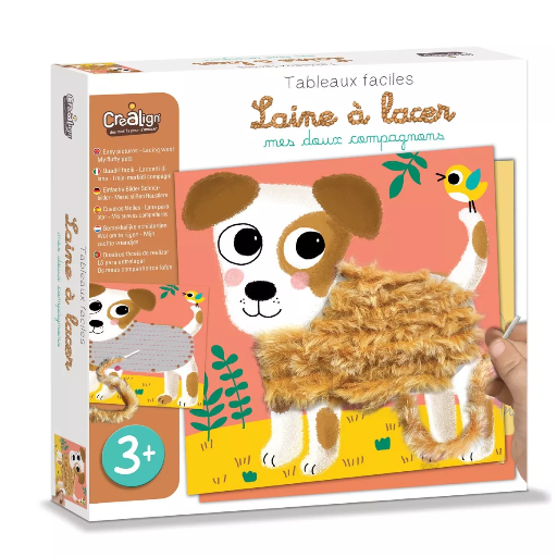Kit Tableaux faciles - Laine à lacer - Mes doux compagnons